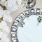 2 Silver 13" Round Mirror Glass Charger Plates with Crystal Rim Wedding Supplies